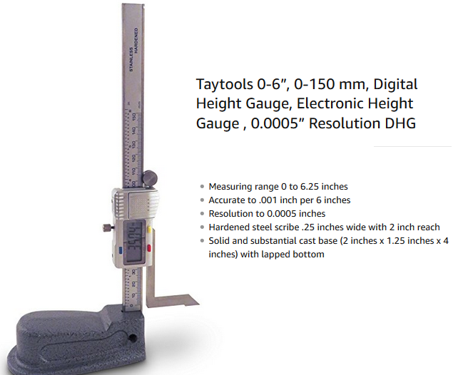 Taytools 0-6”, 0-150 MM Digital Height Gauge Review 2020